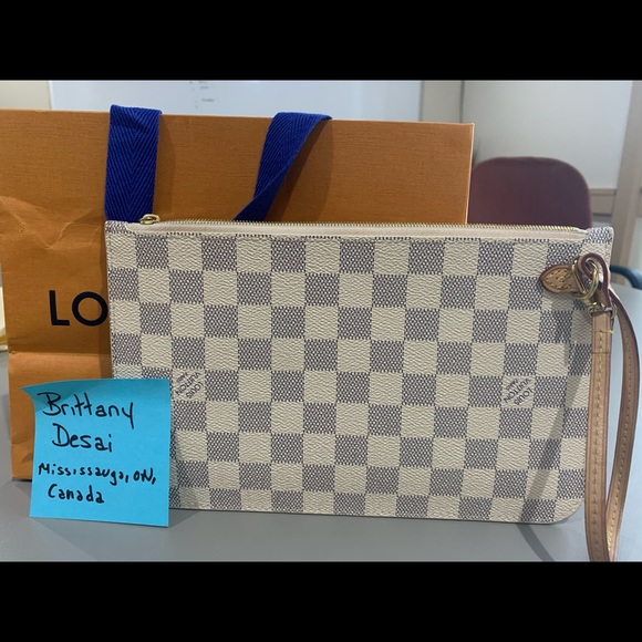 SOLD LouisVuitton 2019 Neverfull Damier Azur Pouch - Picture 7 of 7